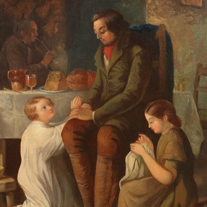 Gemälde einer Familieninterieurszene