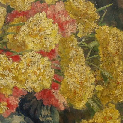 Painting by Giuseppe Viviani, Vase of Carnations, Giuseppe Viviani, Giuseppe Viviani, Giuseppe Viviani