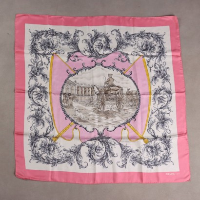 Celine Paris Vintage Pink Scarf