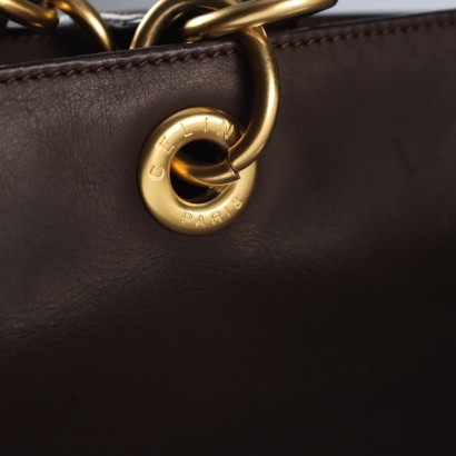 Celine Vintage Tasche, braun und gold