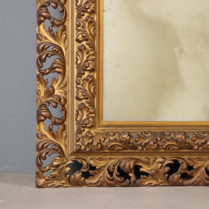 mirror, wooden and glass mirror
