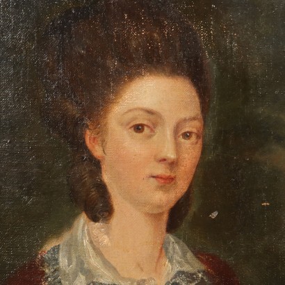 Painting Portrait of a Woman with a Dog