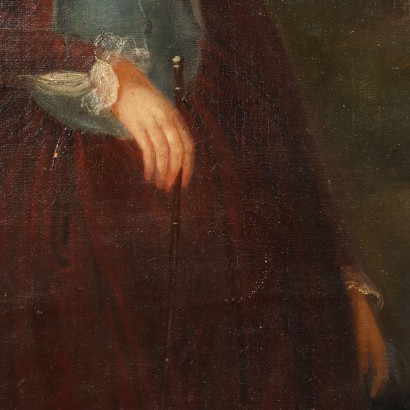 Painting Portrait of a Woman with a Dog