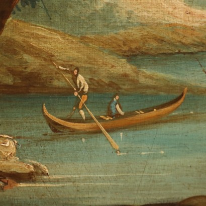 Painting Landscape with River and Figures