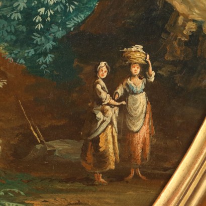 Painting Landscape with River and Figures