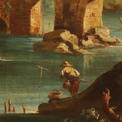 Painting Landscape with River and Figures