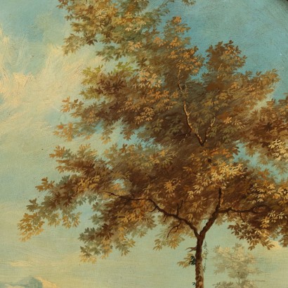 Painting Landscape with River and Figures