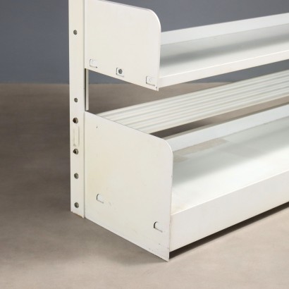 1900s white metal bookcase