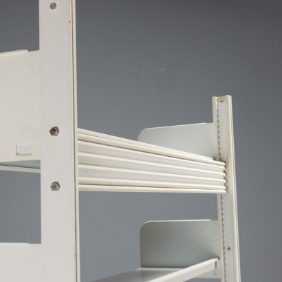 1900s white metal bookcase