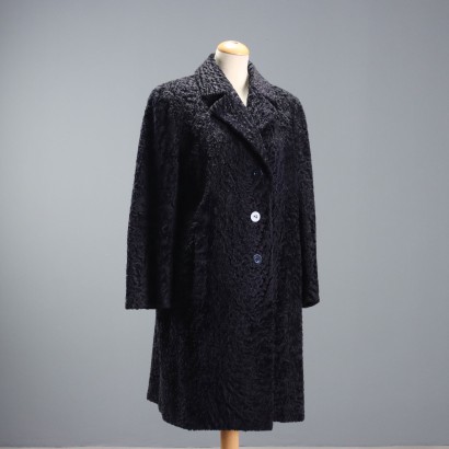 Vintage Blue Astrakhan Coat
