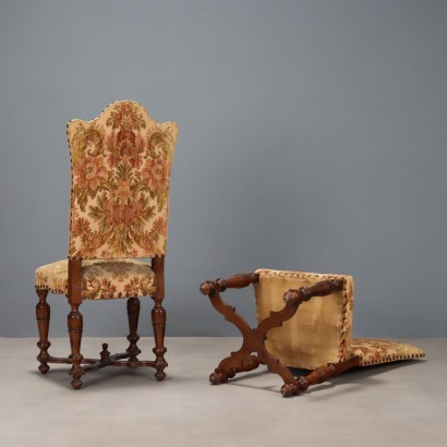 Coppia di sedie,Coppia di Sedie Barocche in Rovere