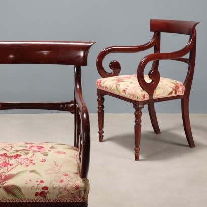 Pair of armchairs, Pair of Louis Philippe armchairs in F