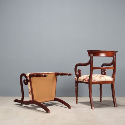 Pair of armchairs, Pair of Louis Philippe armchairs in F