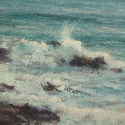 Peinture d'Ercole Garavaglia, Rapallo Marina, Ercole Garavaglia, Ercole Garavaglia, Ercole Garavaglia