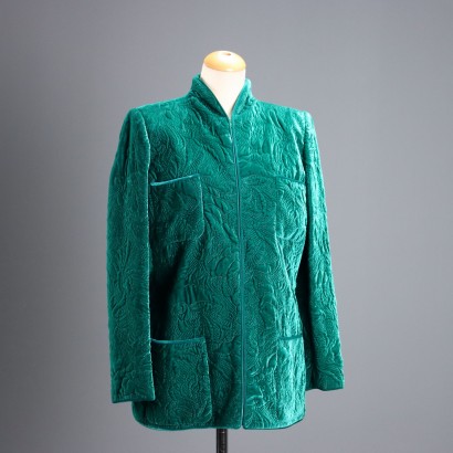 Valentino Vintage Green Velvet Jacket