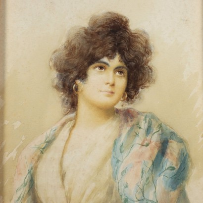 Dipinto di Umberto Zini,Ritratto di giovane veneziana,Umberto Zini,Umberto Zini