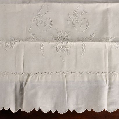 Drap-housse pour lit double avec quatre taies d'oreiller