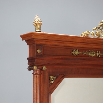 Buffet avec miroir, buffet en acajou avec plateau miroir