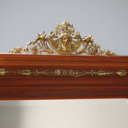 Buffet avec miroir, buffet en acajou avec plateau miroir