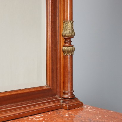 Buffet avec miroir, buffet en acajou avec plateau miroir