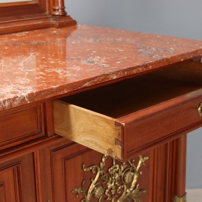 CREDENZA CON SPECCHIO,Credenza in Mogano con Alzata a Specch