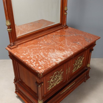 CREDENZA CON SPECCHIO,Credenza in Mogano con Alzata a Specch