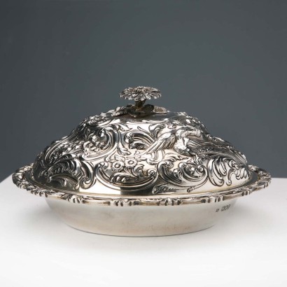 Bol en argent 925 avec couvercle, manufacture londonienne