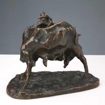 Ziegenbronzeskulptur von Ernesto Bazzaro