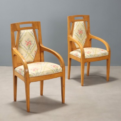 Paire de fauteuils Liberty en érable