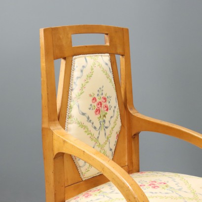 Coppia poltroncine,Coppia di Poltroncine Liberty in Acero