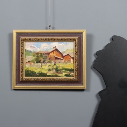 Gemälde von Giuseppe Gheduzzi, Ansicht von Macugnaga, Giuseppe Gheduzzi, Giuseppe Gheduzzi, Giuseppe Gheduzzi