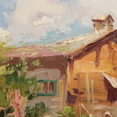 Gemälde von Giuseppe Gheduzzi, Ansicht von Macugnaga, Giuseppe Gheduzzi, Giuseppe Gheduzzi, Giuseppe Gheduzzi