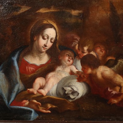 Gemälde der Heiligen Familie und der Engel