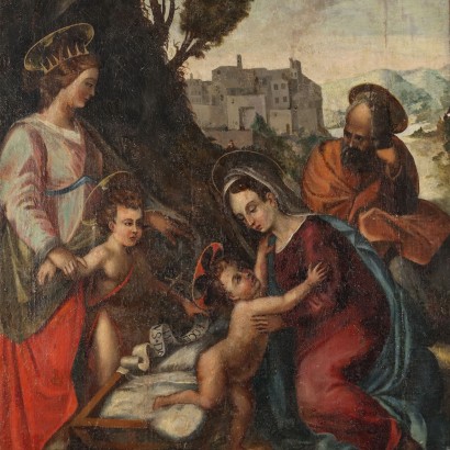 Painting of the Holy Family with Saints