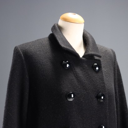 Abrigo vintage de lana y plumas