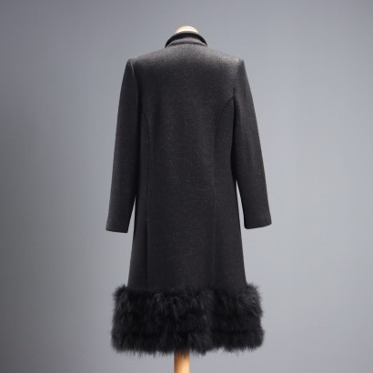 Abrigo vintage de lana y plumas