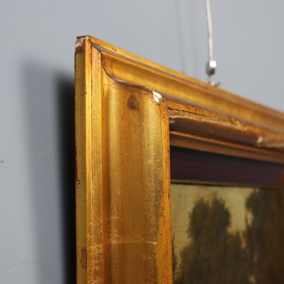 Peinture de paysage avec personnages