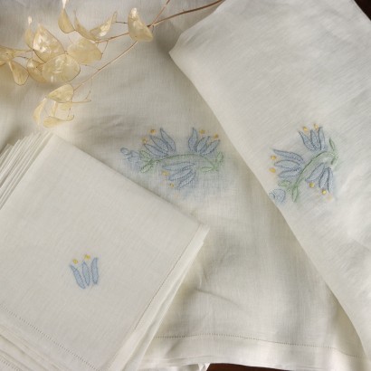 Nappe en lin avec 12 serviettes