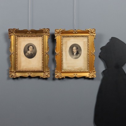 Coppia di Ritratti di Cesare Ferreri,Cesare Ferreri,Cesare Ferreri,Cesare Ferreri