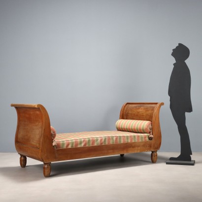 Canapé-lit, lit bateau en noyer