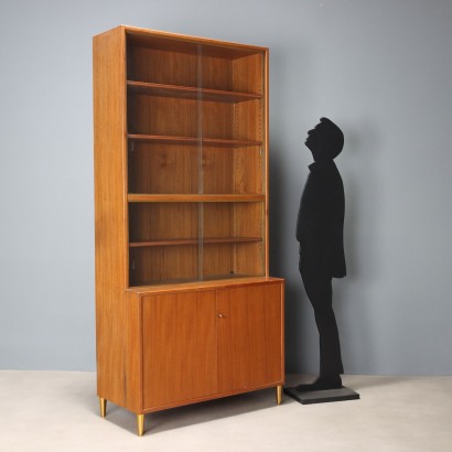 Bibliothèque des années 1960 avec vitrine