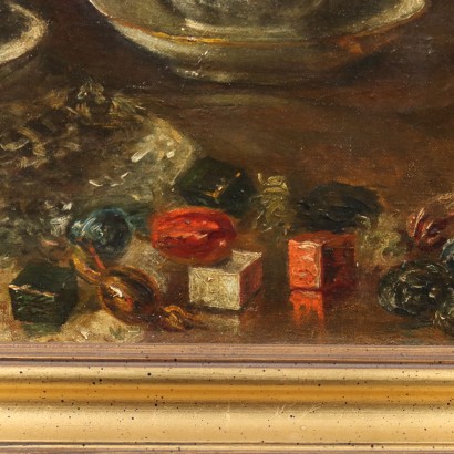 Pintura de Paolo Grilli, Naturaleza muerta con servicio de té., Paolo Grilli, Paolo Grilli, Paolo Grilli