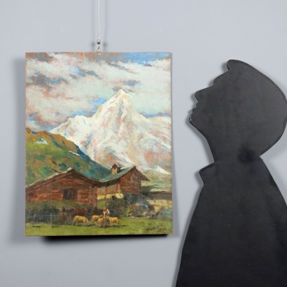 Peinture de Mario Moretti Foggia, Paysage de montagne, Mario Moretti Foggia, Mario Moretti Foggia, Mario Moretti Foggia