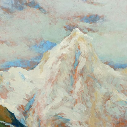 Peinture de Mario Moretti Foggia, Paysage de montagne, Mario Moretti Foggia, Mario Moretti Foggia, Mario Moretti Foggia