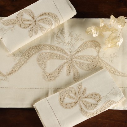 Drap double avec deux taies d'oreiller