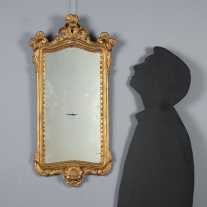 Spiegel, kleiner vergoldeter Holzspiegel und ich