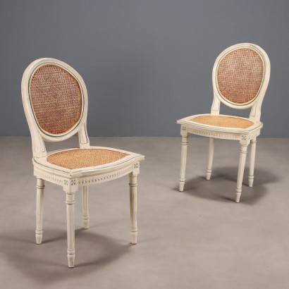 Pair of Lacquered Wooden Chairs