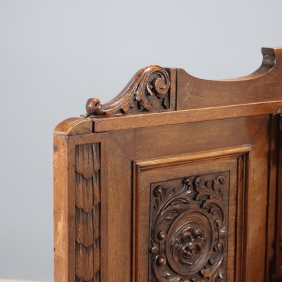 Bank, reich verzierte Walnussbank