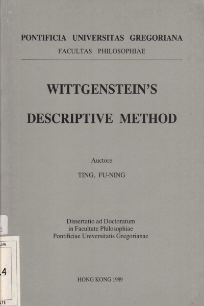 Wittgenstein's descriptive method, Ting Fu-Ning