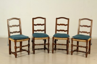 Groupe de quatre fauteuils, quatre chaises, meubles de magasin, 900, #bottega900 #mobilinstile